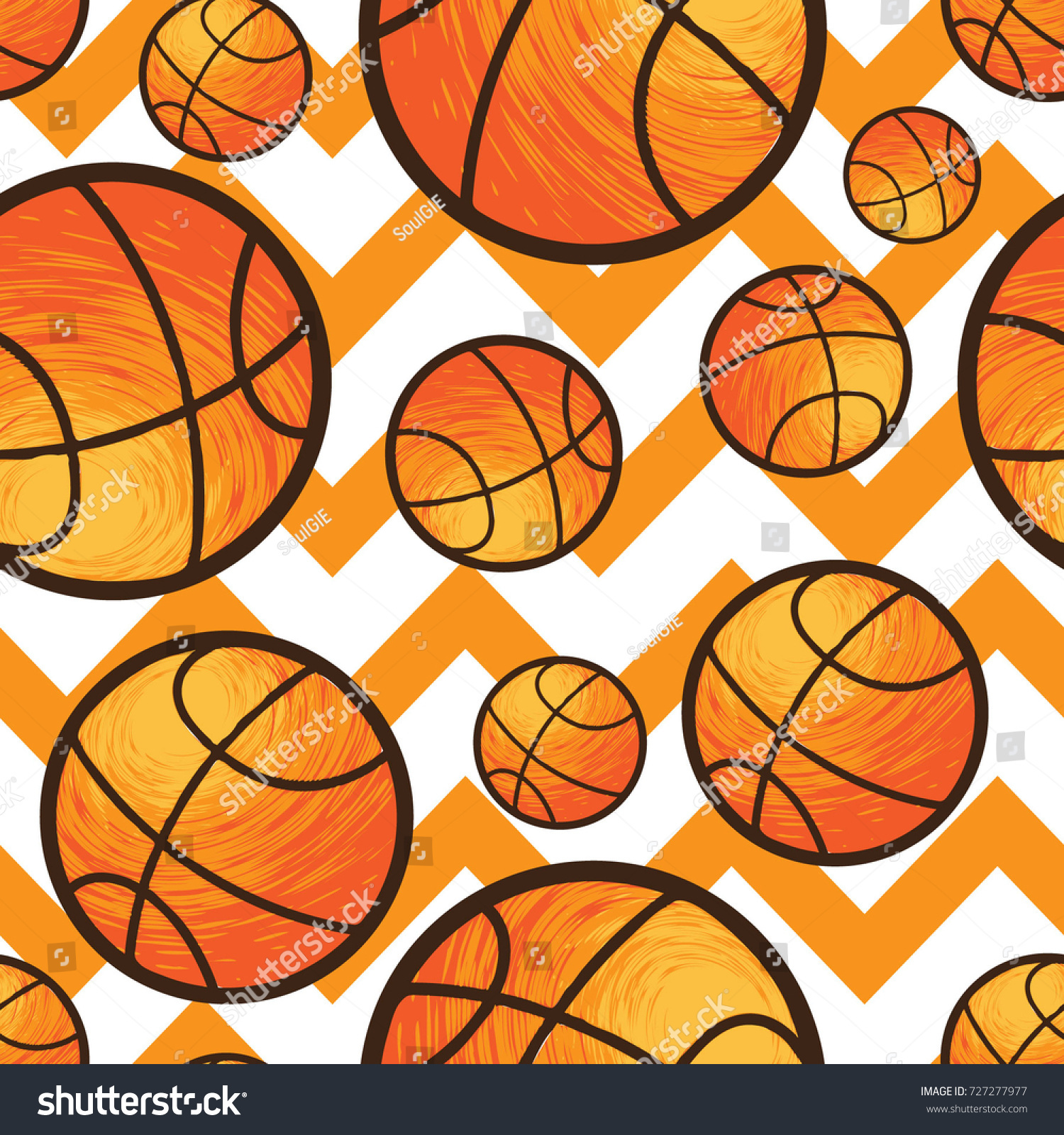 basketball seamless pattern