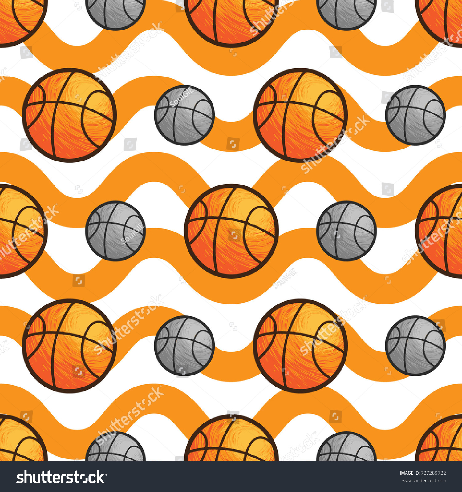 basketball vector seamless pattern