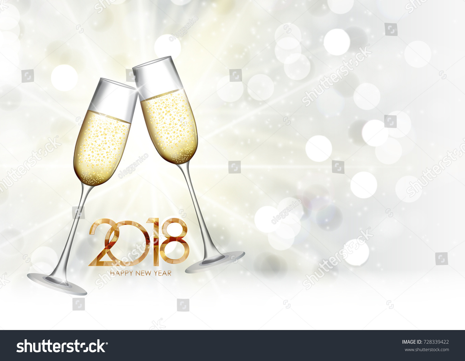 2018 New Year and Merry Christmas Background. Vector Illustration EPS10