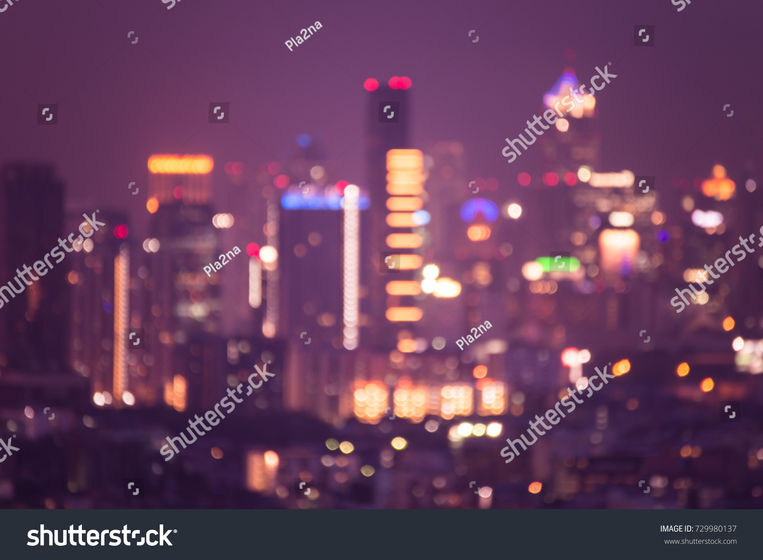 Abstract urban night light bokeh defocused background  city night