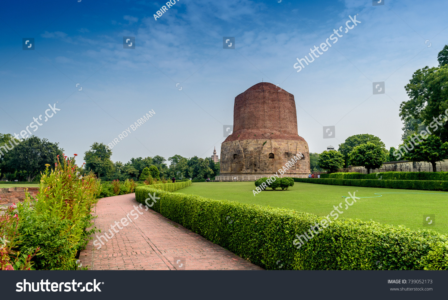 Dhamek Stupa is a massive stupa located at Sarnath 13 km away from Varanasi in the state of Uttar Pradesh India. Stupas originated as pre-Buddhist tumuli