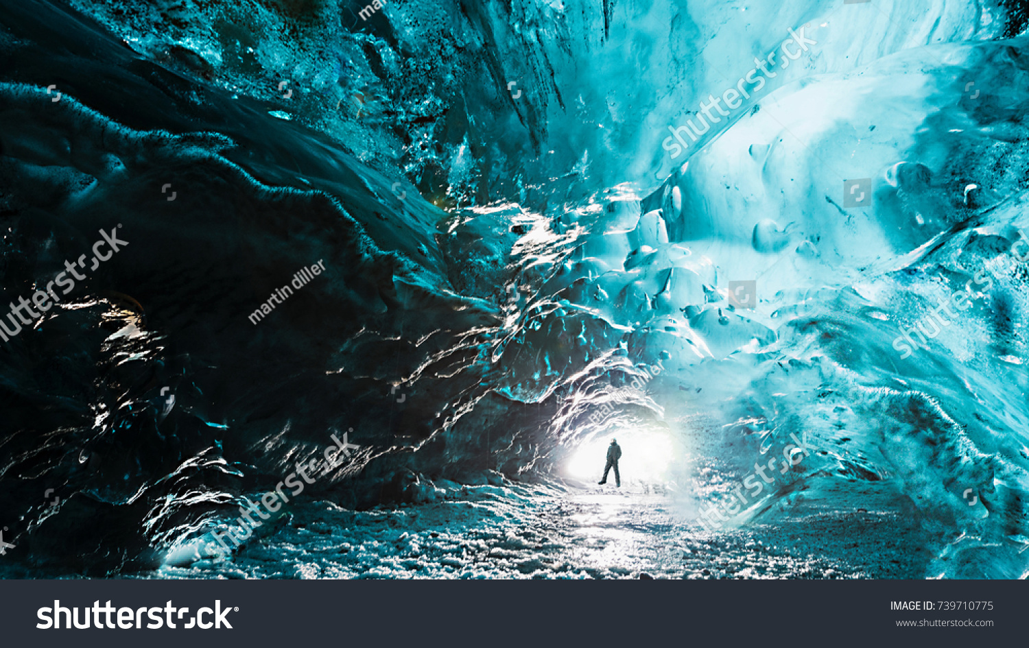 man in ice cave