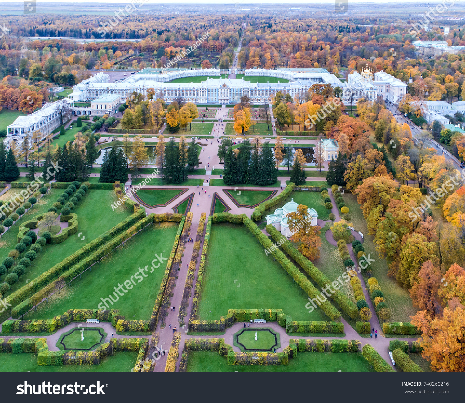 Aerial view of the autumn Catherine Park