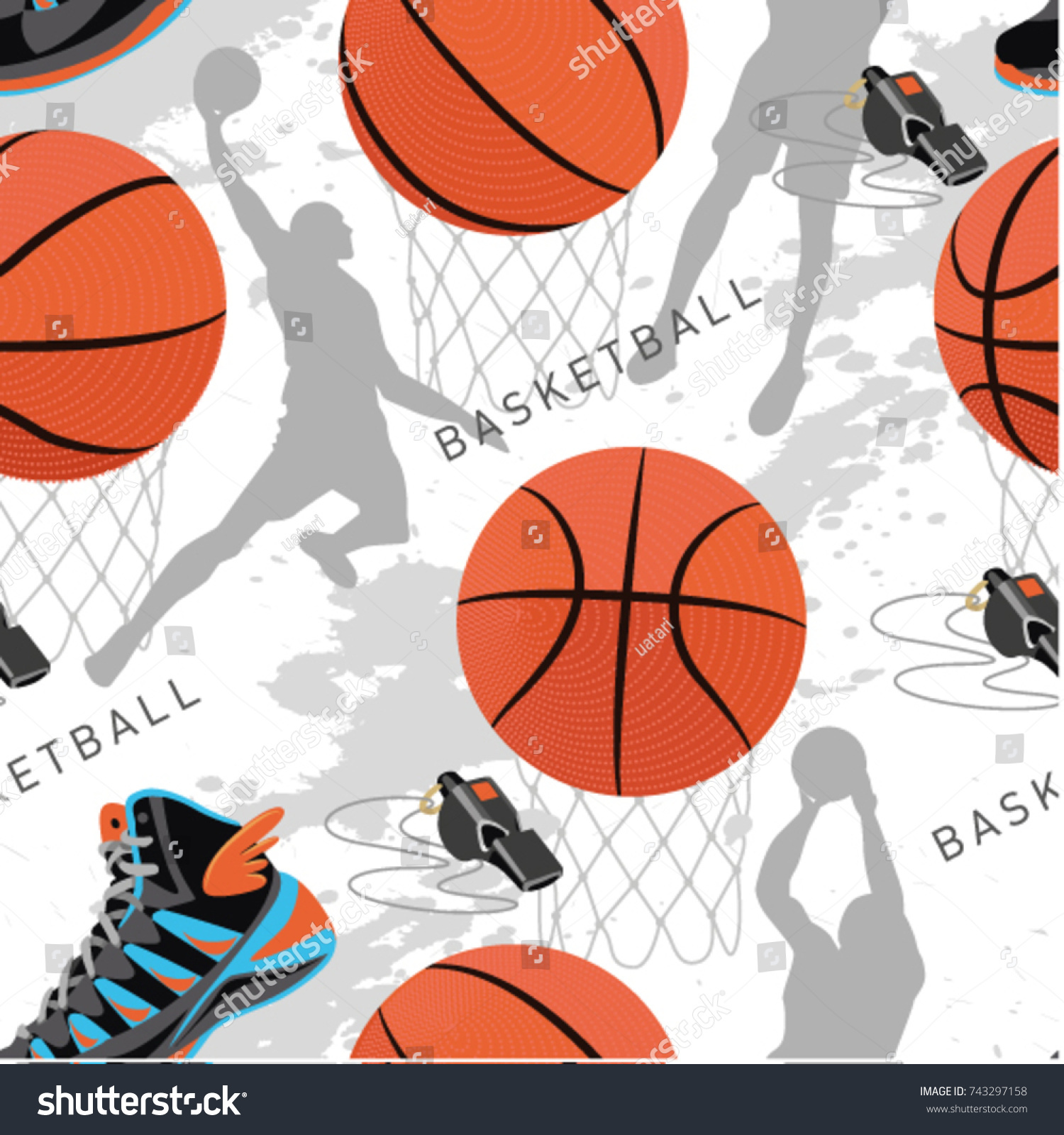 Seamless sports texture. Pattern sporting goods