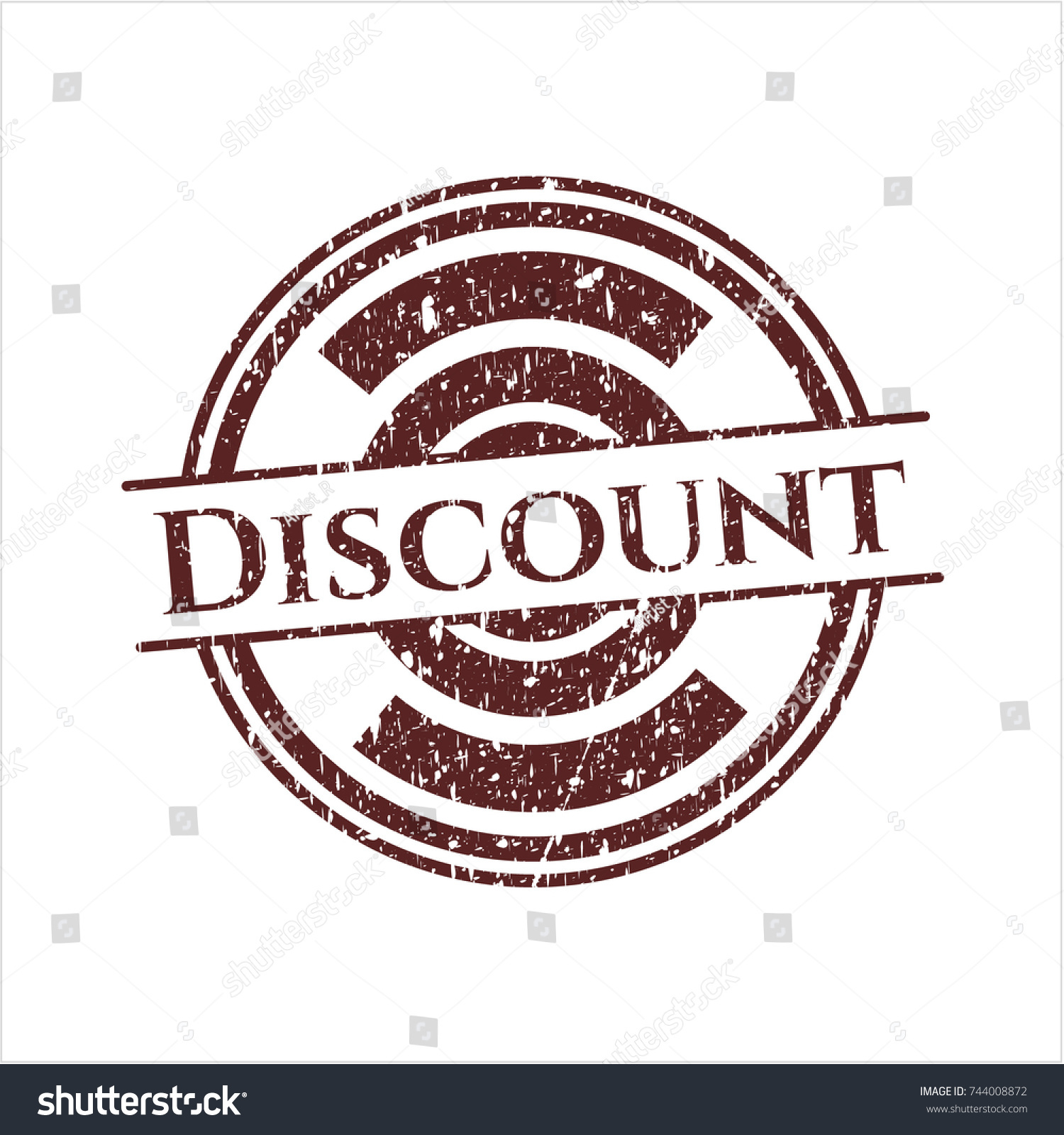 Red Discount distressed rubber grunge seal