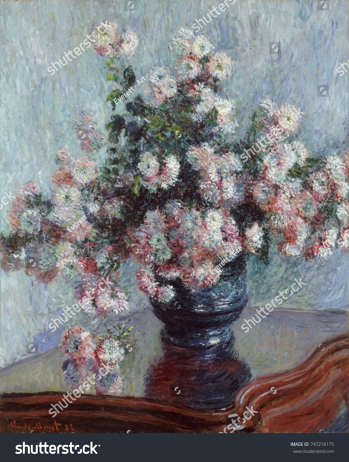 Chrysanthemums by Claude 1882 French impressionist painting oil