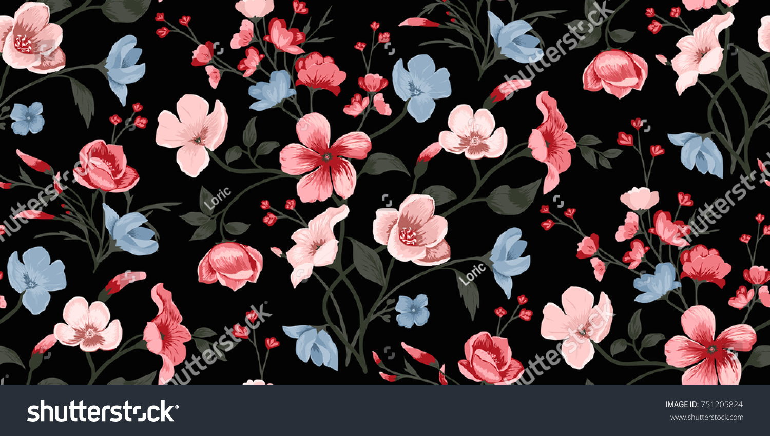 Seamless Floral Pattern in vector