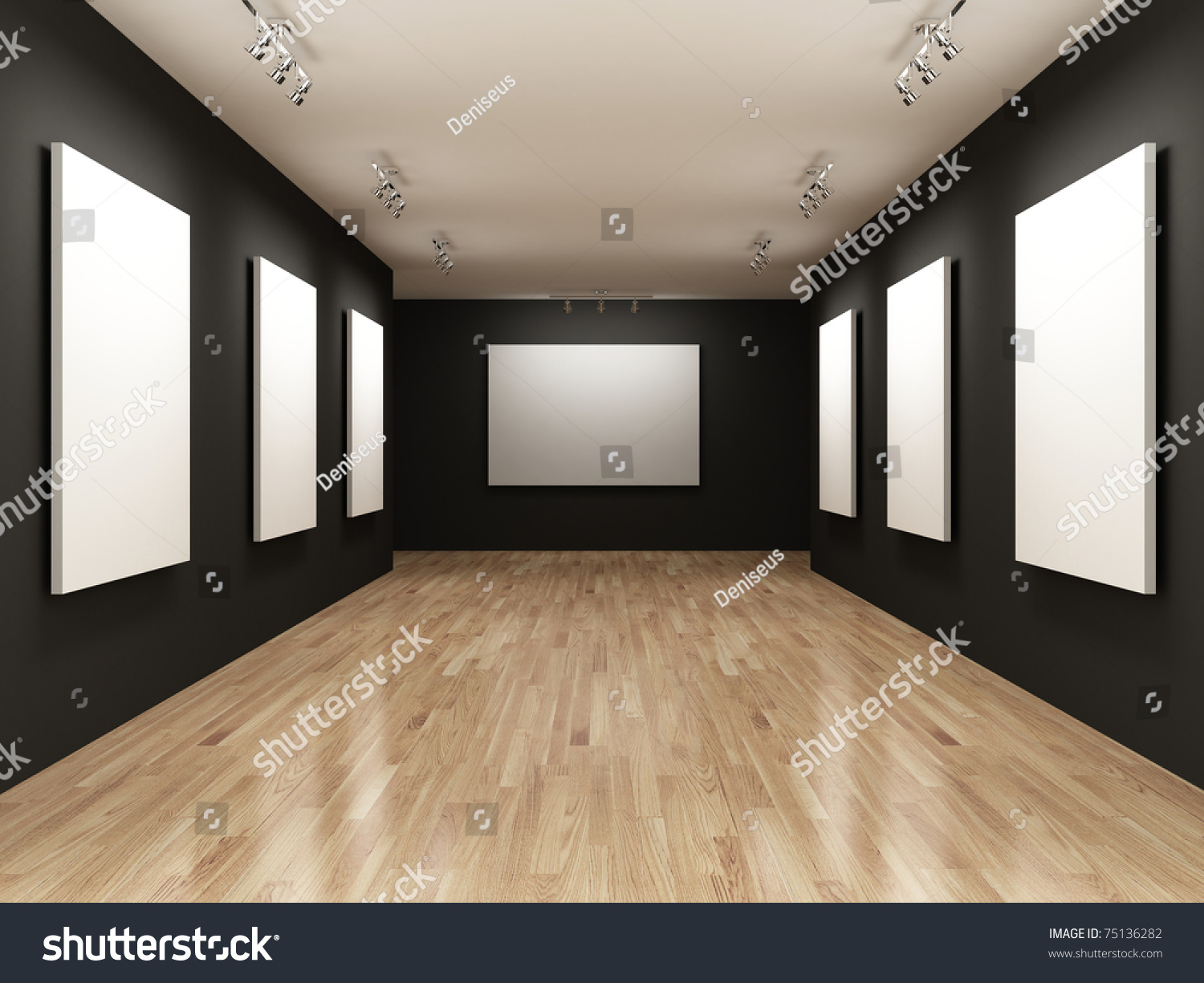 white canvas on the walls of the gallery