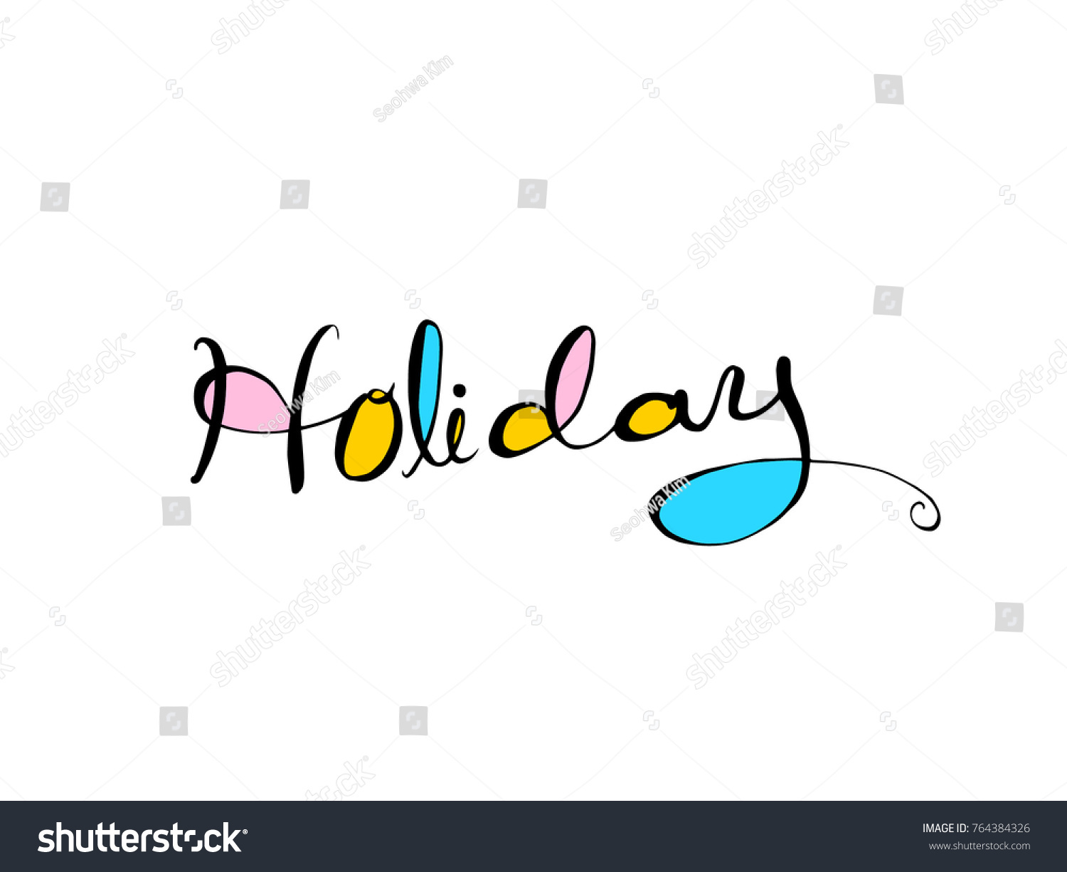lettering happy holiday - vector_站酷海洛_正版图片_视频_字体