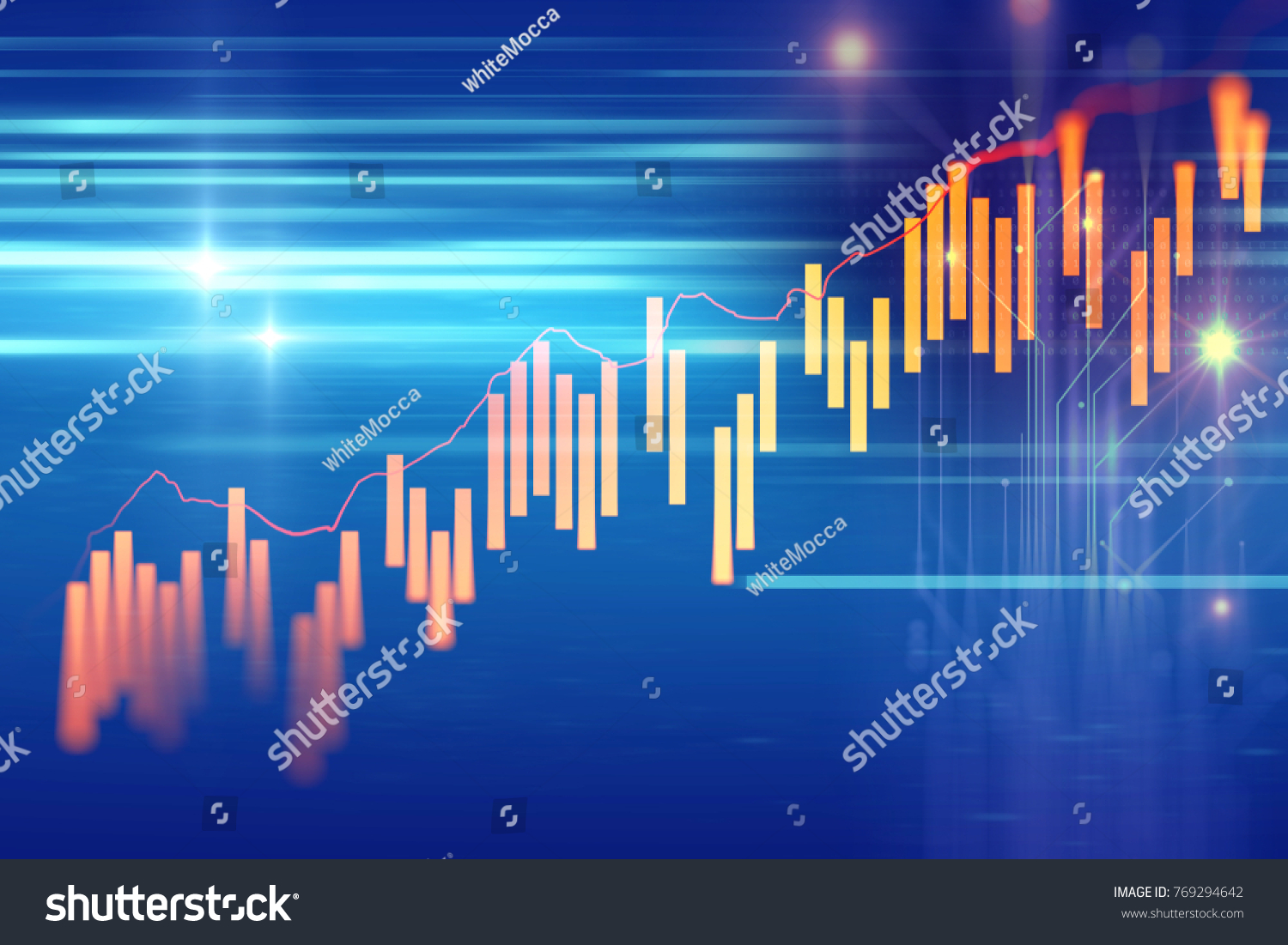 financial stock market graph on technology abstract background 