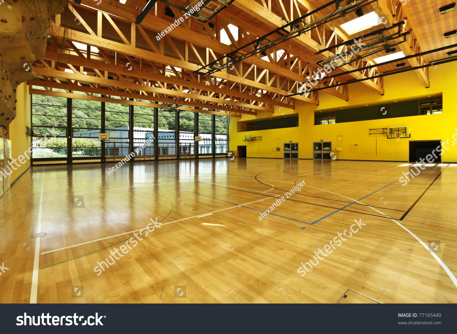 public school  interior wide gym