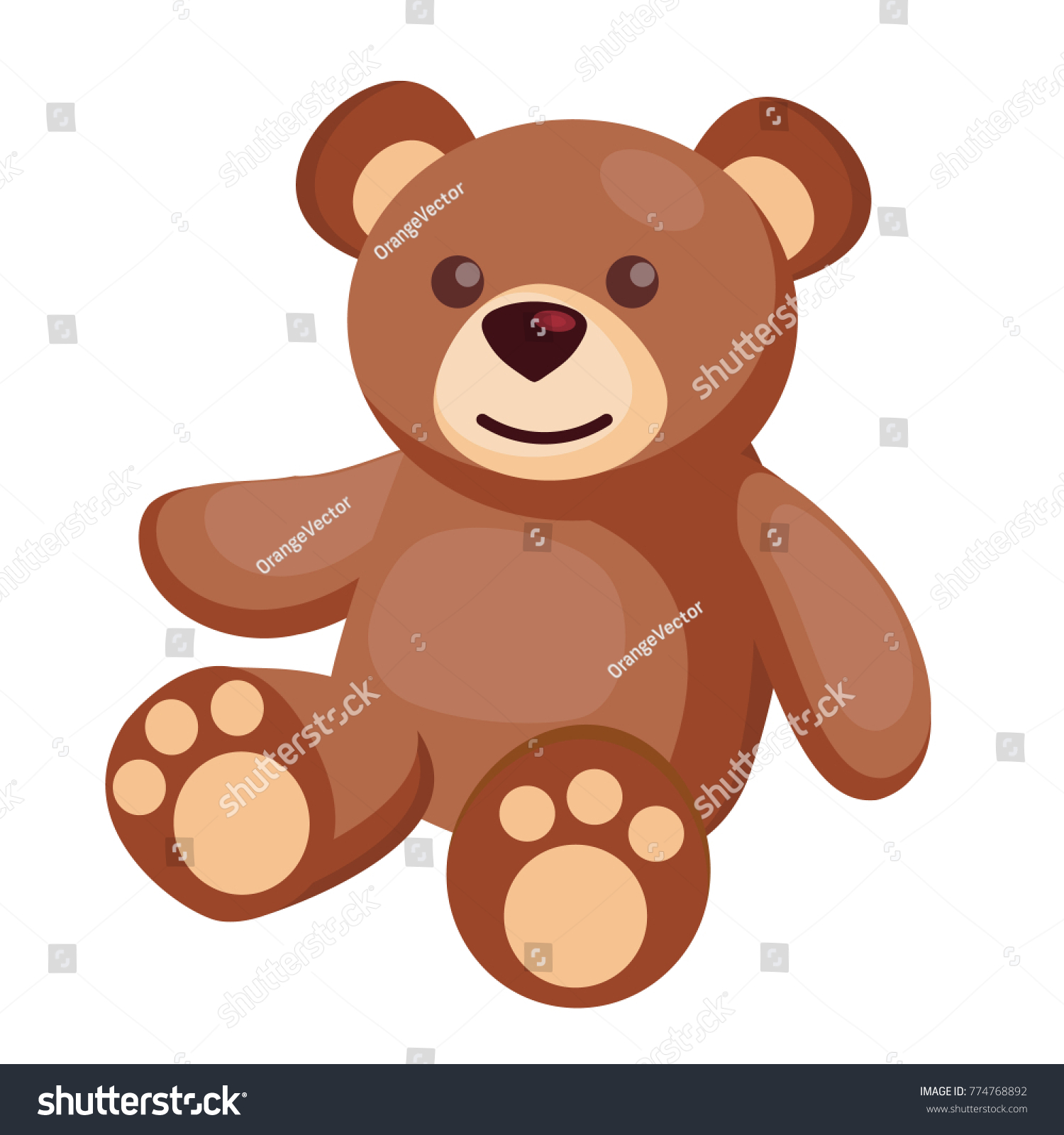 vectorcuteteddybearbabytoynicefunnybrownanimaltoyforkindergarten