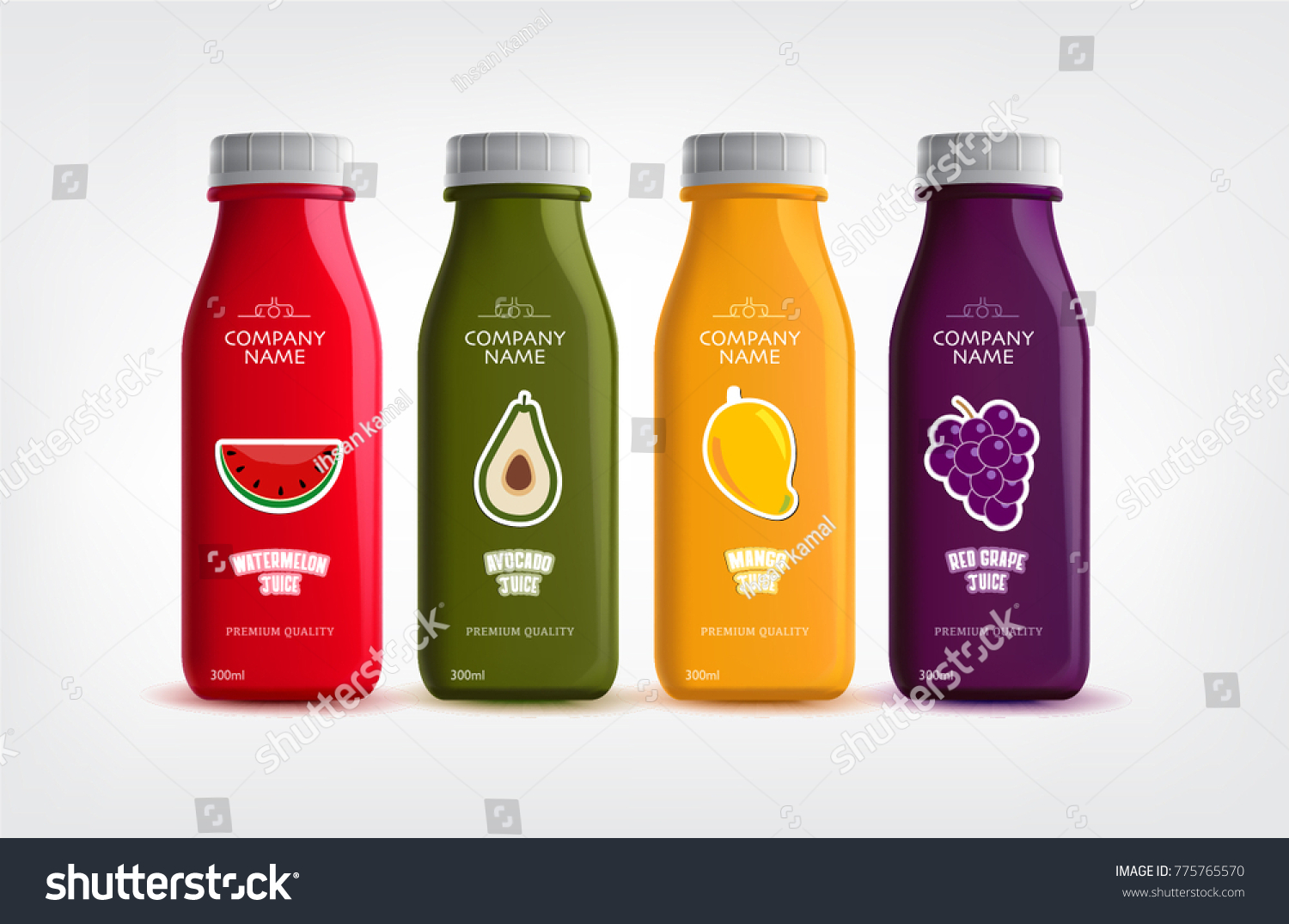HEALTHY JUICES IN WHITE BACKGROUND. VECTOR EPS