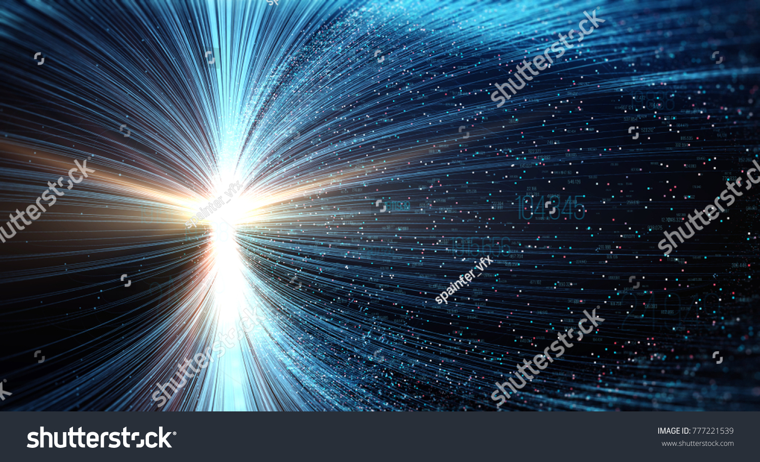 数据传输通道。数字数据流的运动。大数据传输。数据集的3D渲染/传输和存储