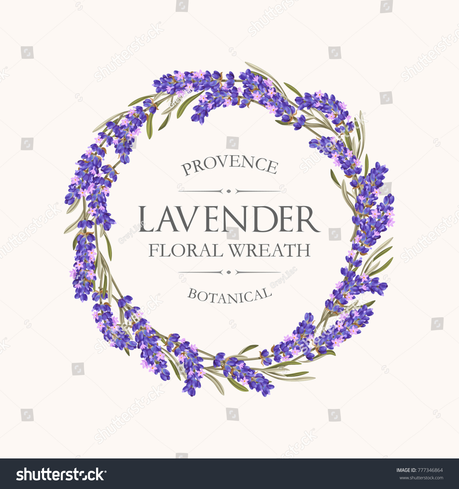 Card with lavender wreath