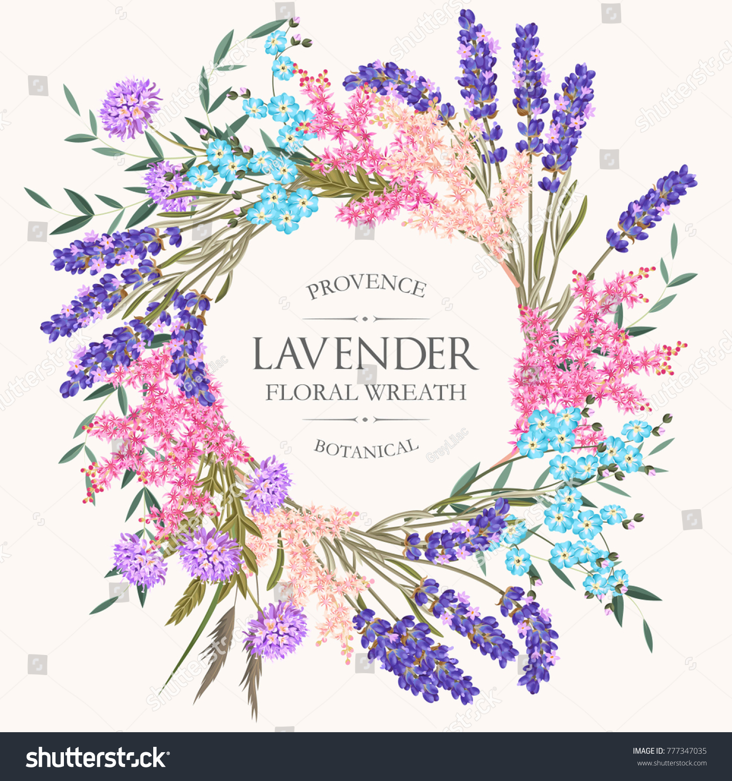 Card with lavender wreath