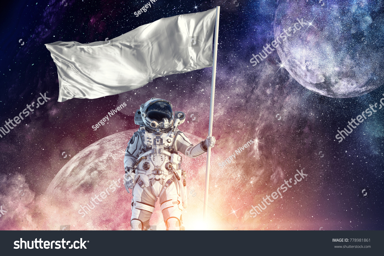 Pioneer of space. Mixed media