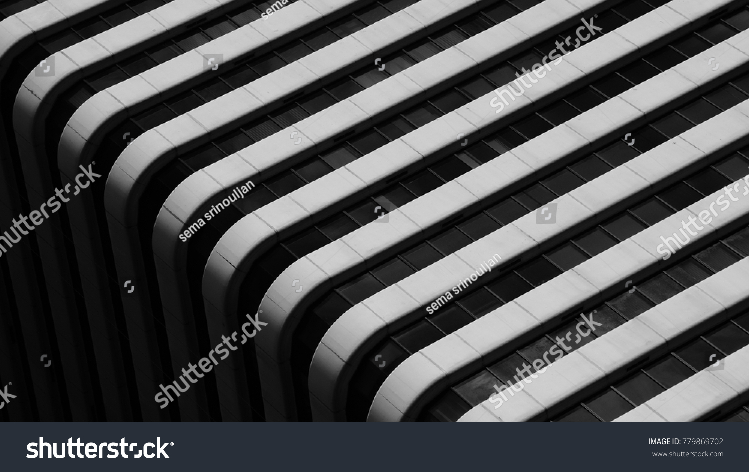 simple architecture of modern building pattern - black and white
