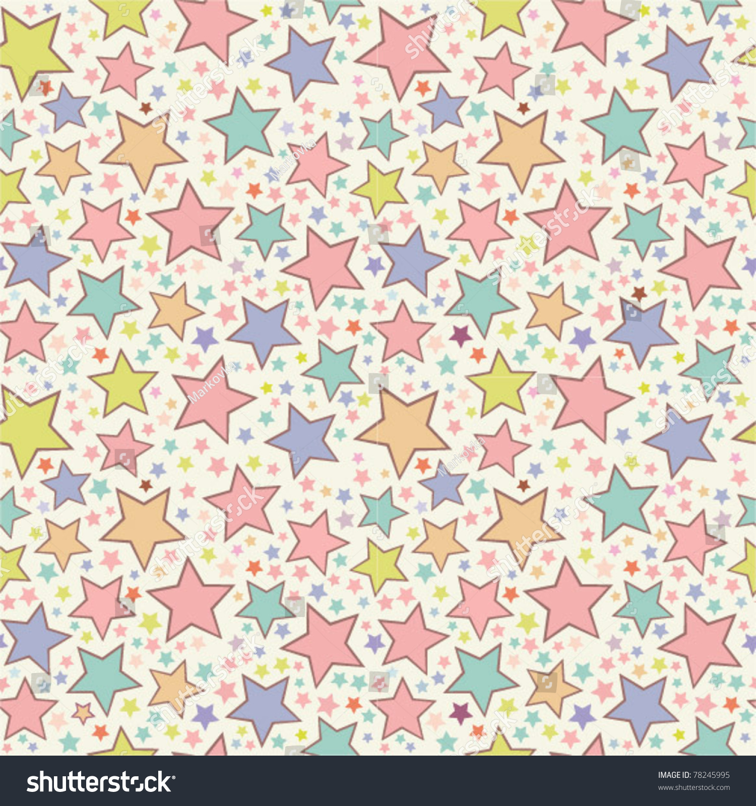 Colorful stars seamless pattern