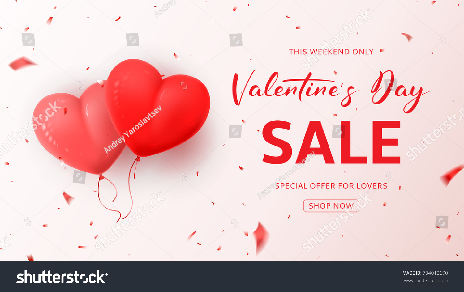 Promo Web Banner for Valentine's Day Sale