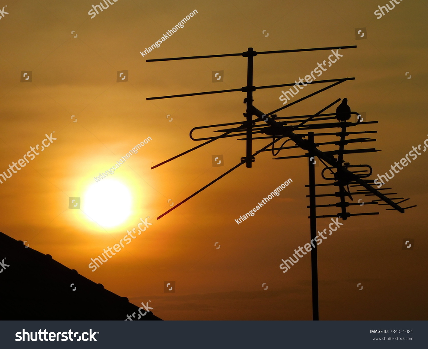 Old Antenna in sunset