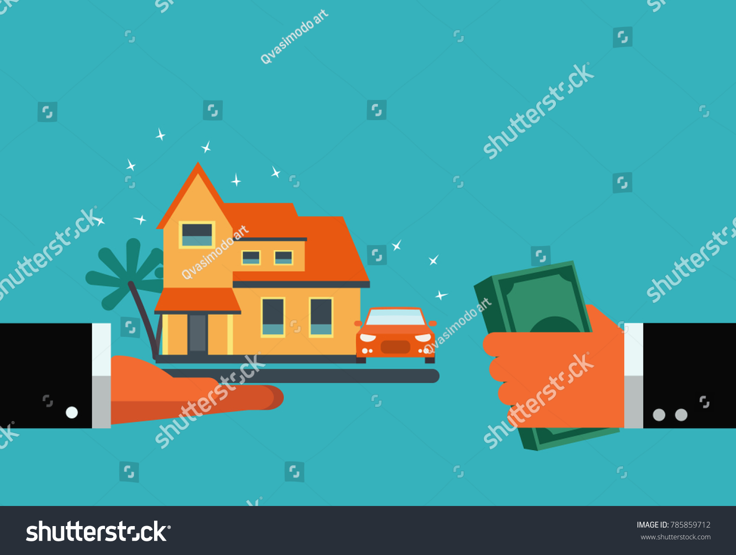 Mortgage concept. Money and house. Saving and investing money concept. Future financial planning concept. Insurance  credit cards  mortgages and banking service