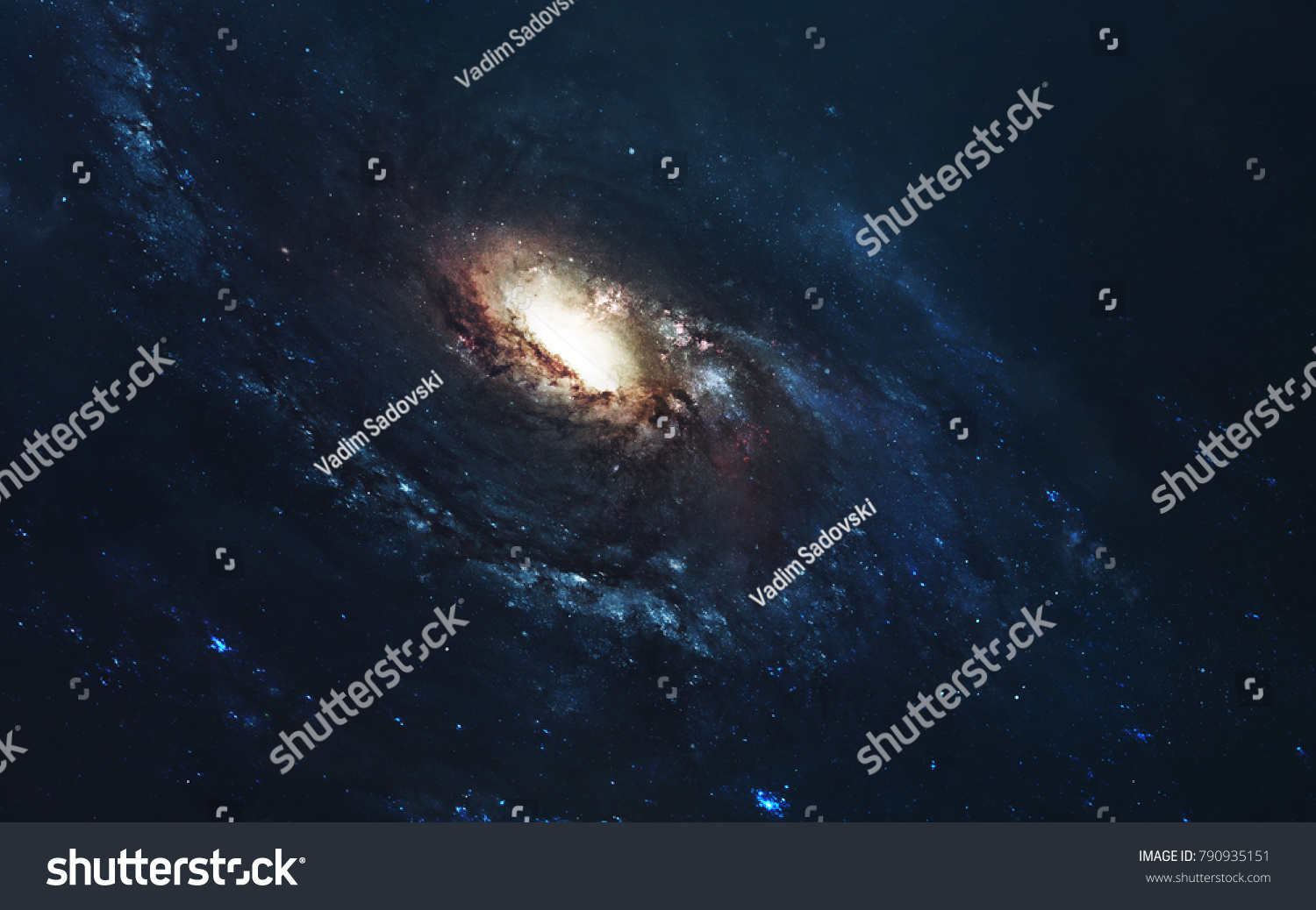 Awesome spiral galaxy. Deep space  beauty of endless cosmos. Science fiction wallpaper. Elements of this image furnished by NASA