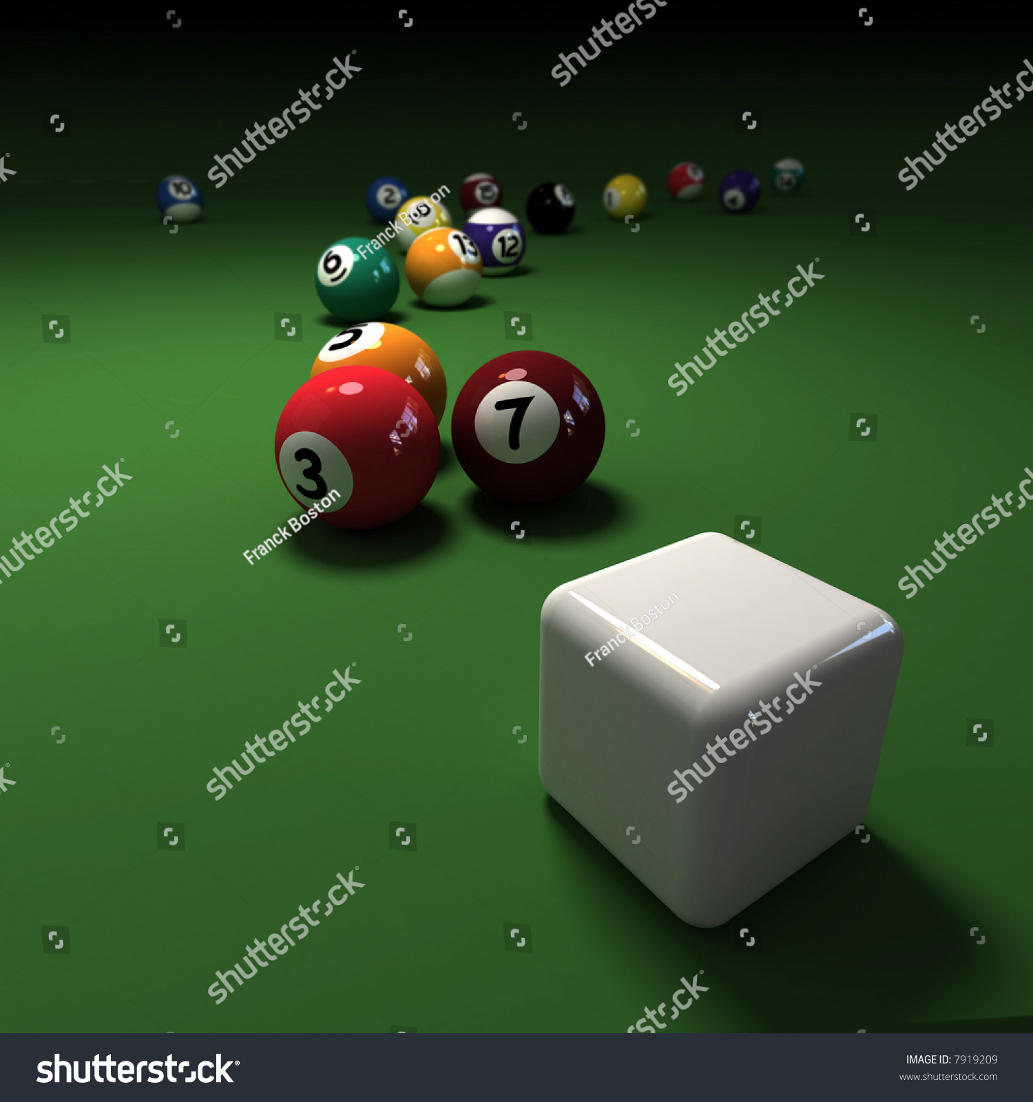 billiards game with cubic cue ball