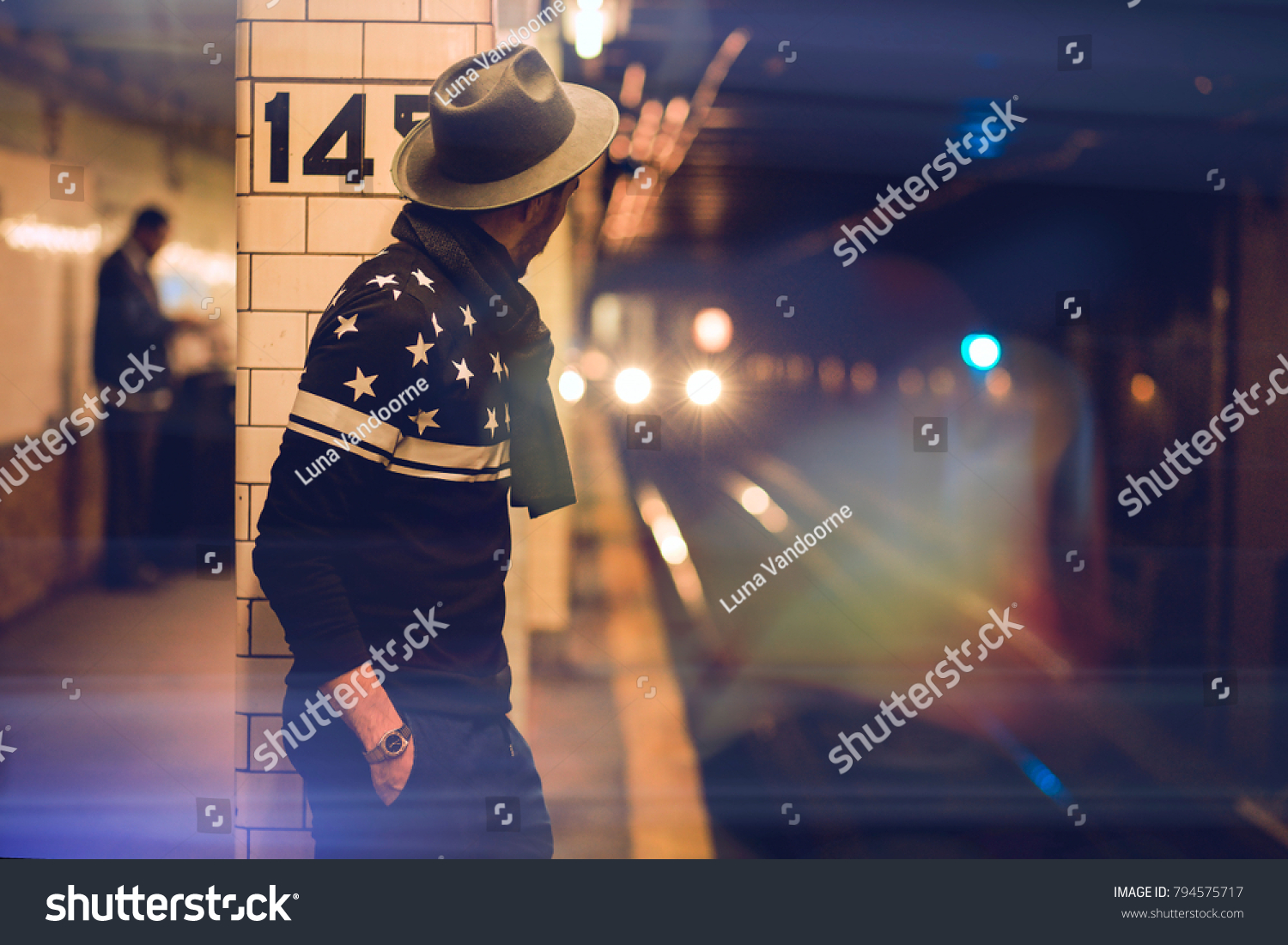 Man waiting for the subway in New York