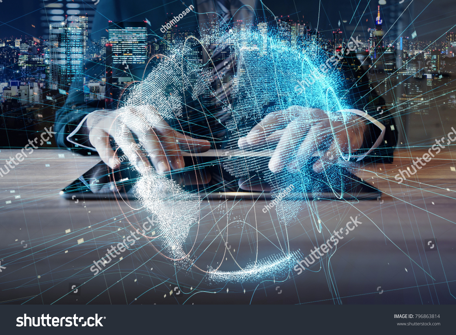 Global communication network concept.