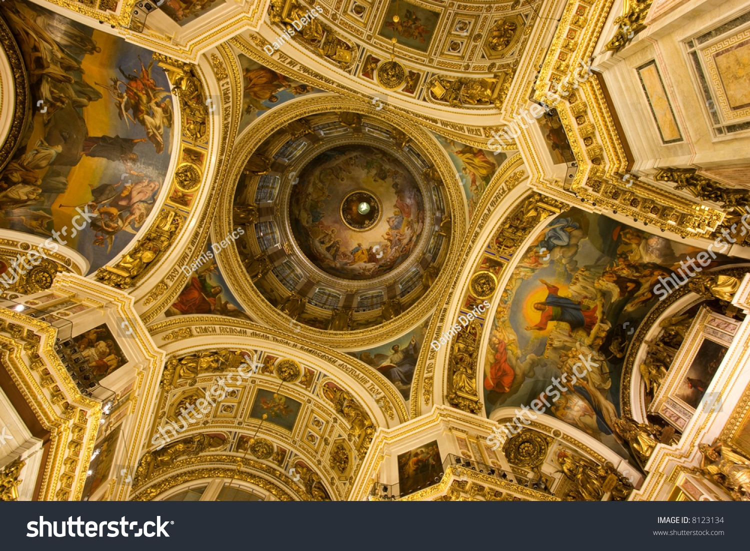 Saint Isaac's Cathedral in St Petersburg Russia Eastern Europe iterior - fantastic plafond inside