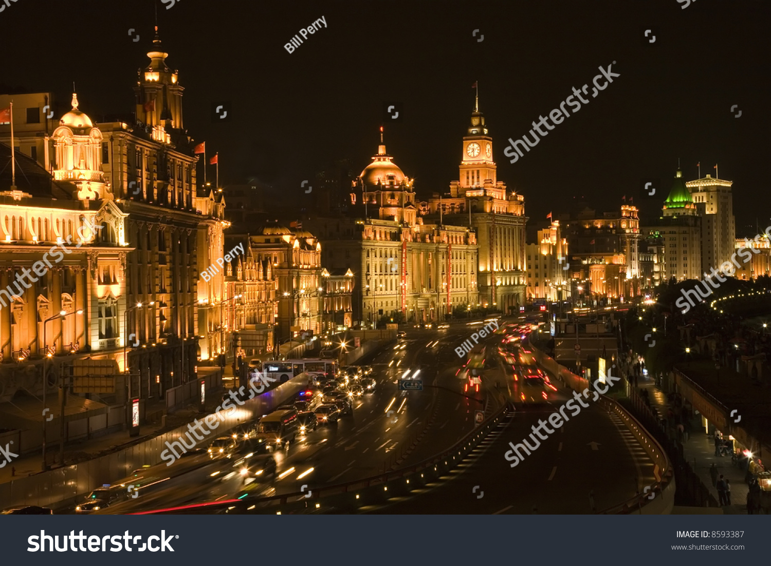 The Bund  Shanghai  China At Night Trademarks removed