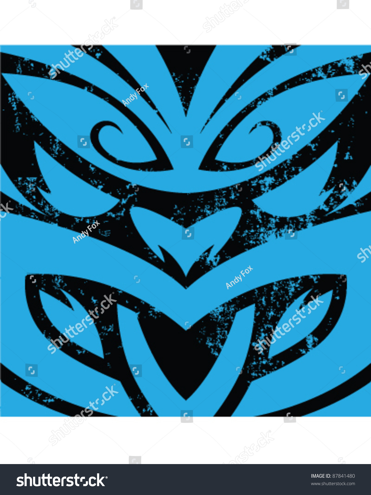 New Zealand tiki mask illustration