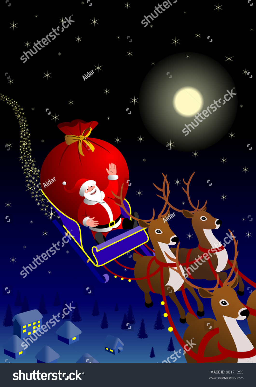 Santa on sleigh