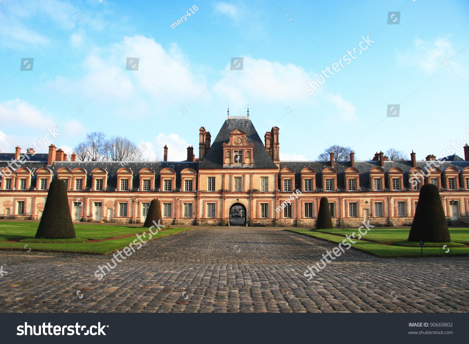 Palace of Fontainebleau one of the largest royal chateaux and a unesco world heritage in France