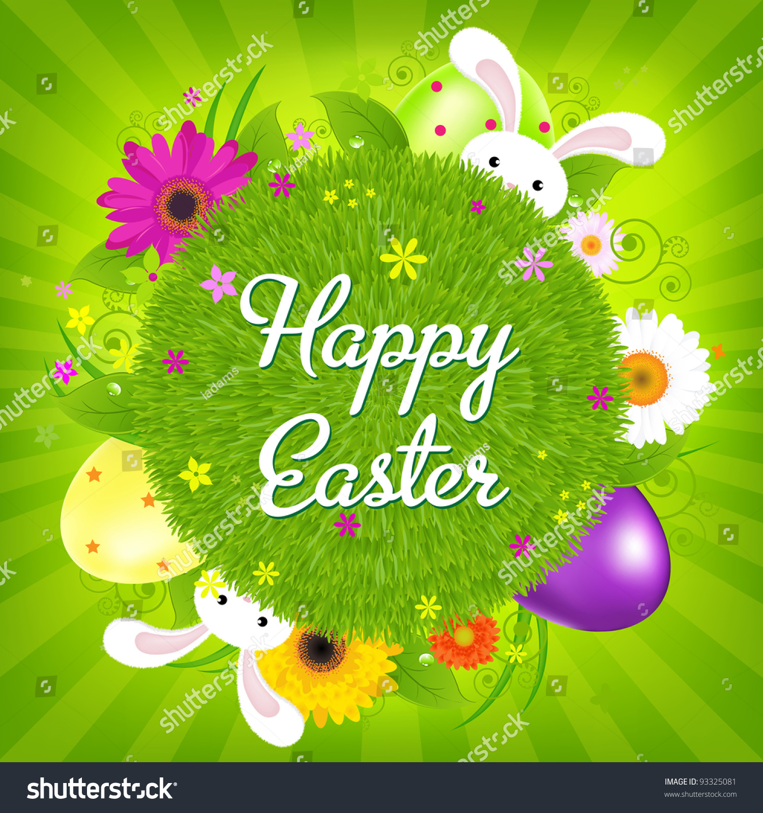 colorfulhappyeastercardvectorillustration