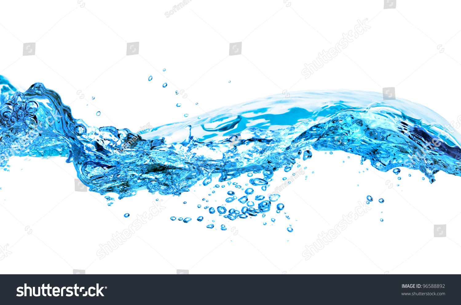 Isolated water splash on white background
