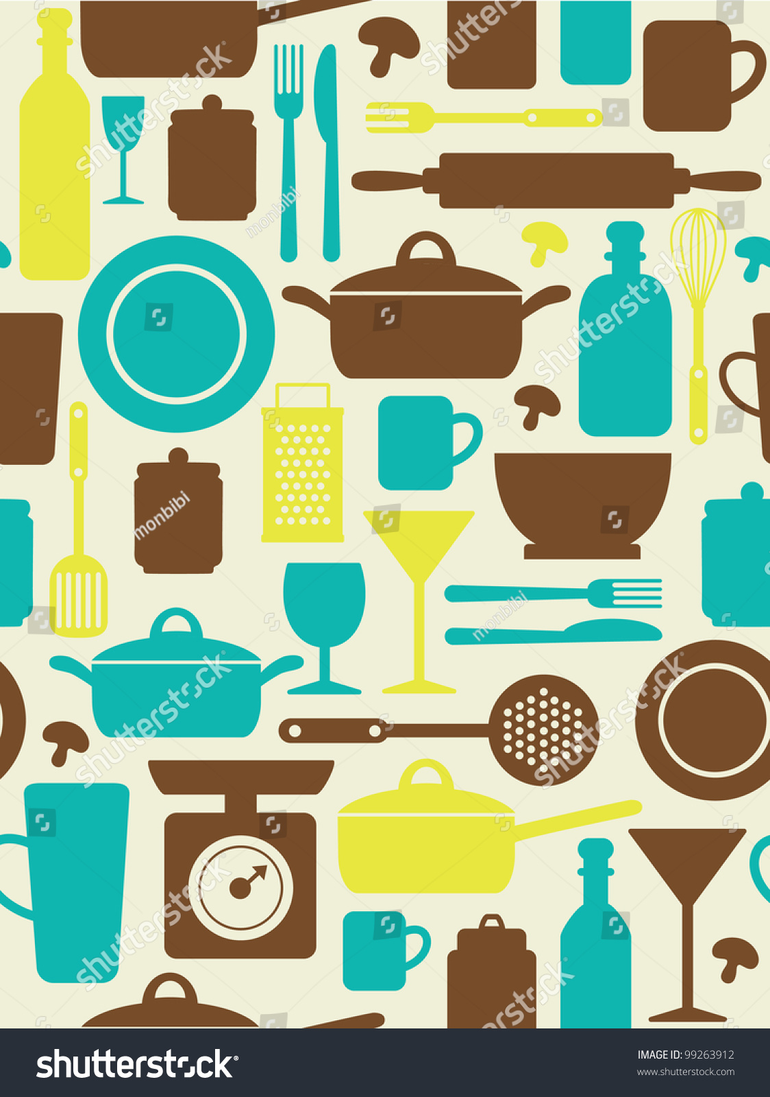 seamless kitchen pattern. vector illustration