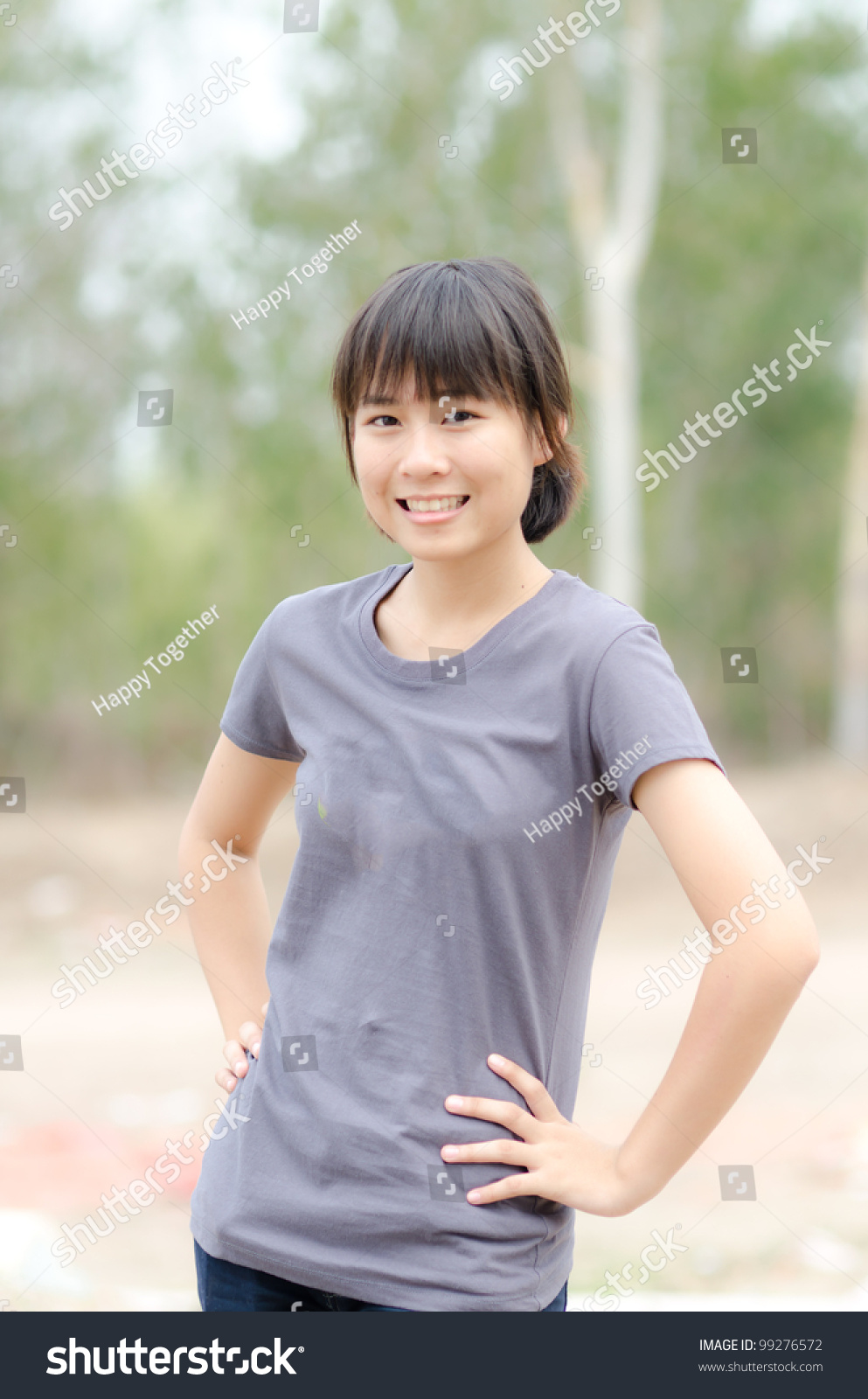 Portrait of Asian teenager
