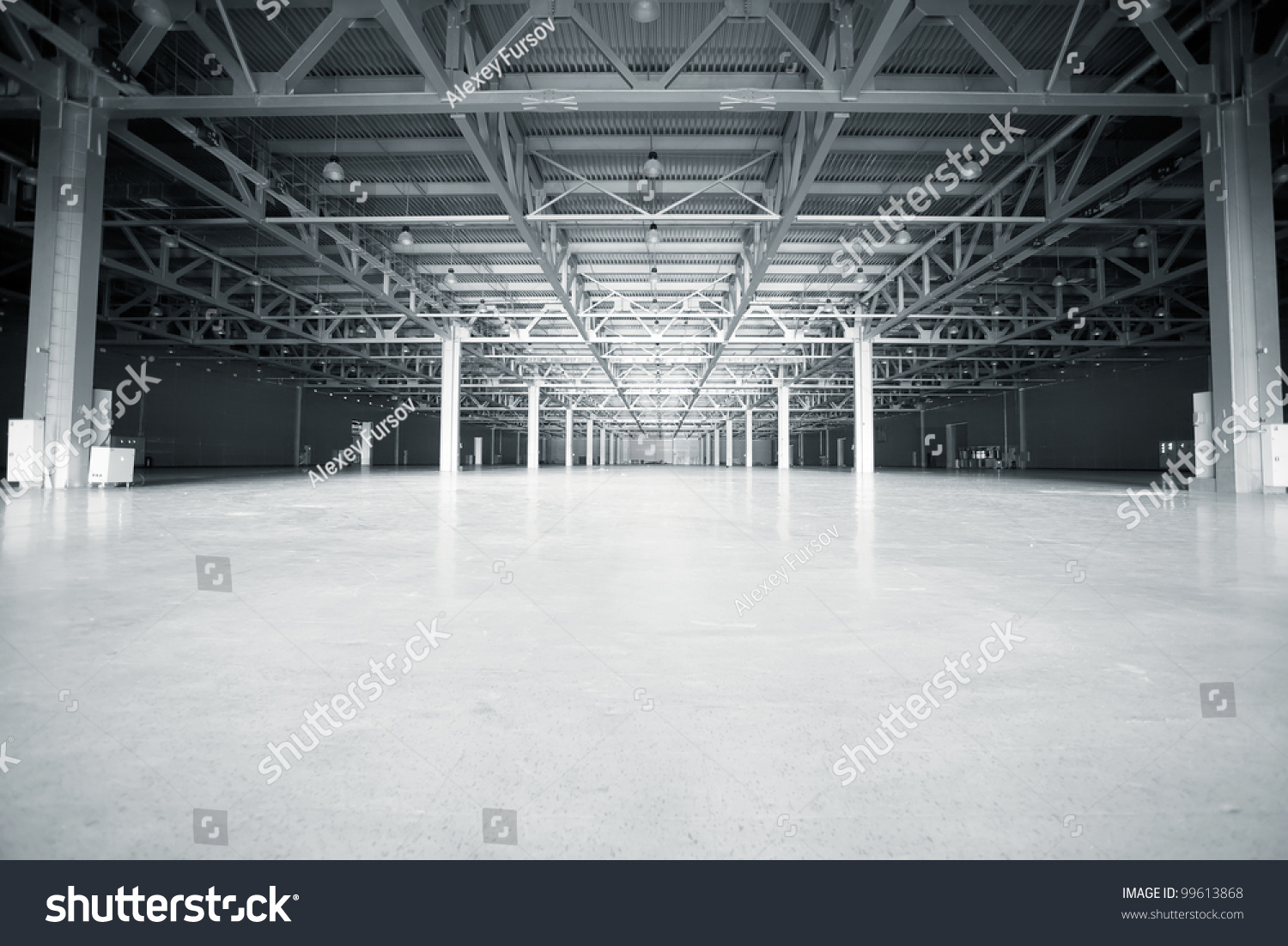 Large modern storehouse with some goods