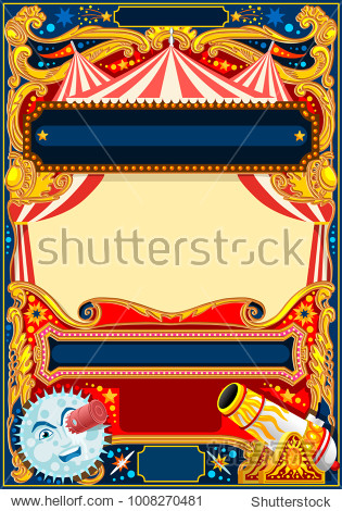 vintage frame with circus tent for kids birthday party