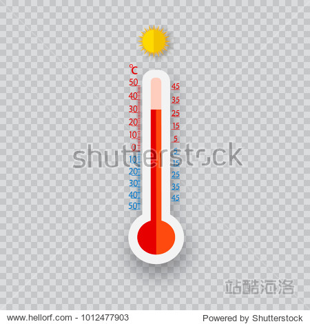meteorology thermometers isolated. cold and heat temperature.