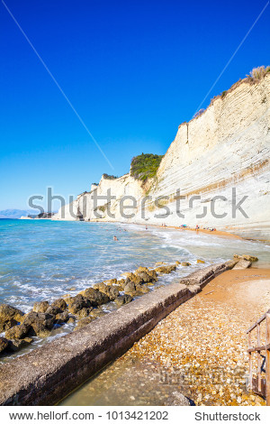 rocky beach in corfu