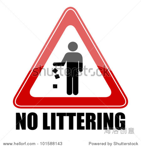 no littering triangle sign eps10 illustration