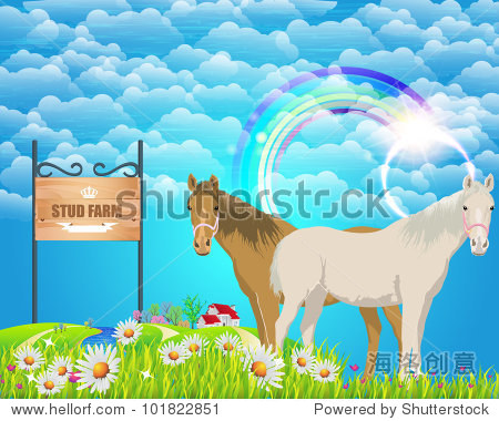 stud farm horses vector design - 站酷海洛正版图片, 视频, 音乐