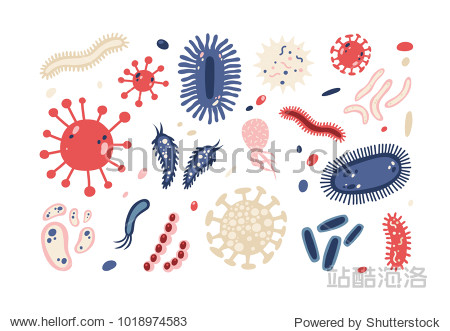 collection of infectious germs protists microbes.