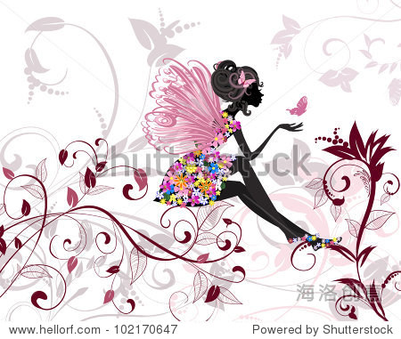flowerfairywithbutterflies