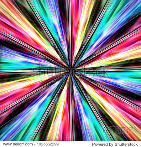 composition of rainbow colored waves, moving from the center.