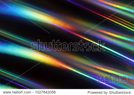 Holographic background with multiple colors. Holographic wrinkled abstract foil texture with multiple colors. Colorful of bokeh on defocused background. Natural effect holographic foil. Neon line.