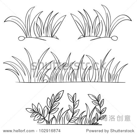 illustration of grass and plant outlines